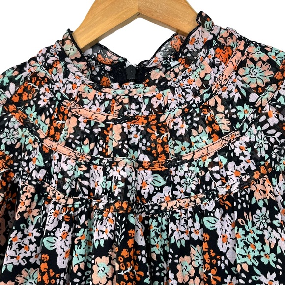 Topshop Floral Long Sleeve Mini Dress - Picture 6 of 11